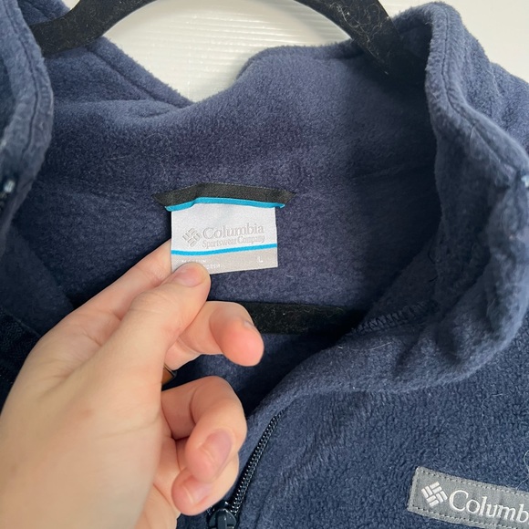 Men’s Columbia Fleece Blue Quarter Zip - Picture 3 of 4